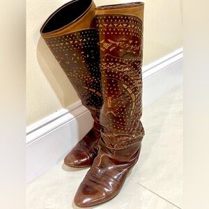 Roberto Botticelli Leather ornate cowboy boots